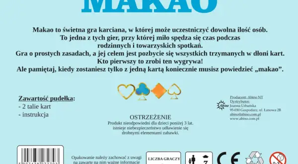 Gra Makao to prosta gra karciana, idealna na rodzinne spotkania. Naucz się, jak się gra w makao i kto pierwszy pozbędzie się kart, wygrywa!