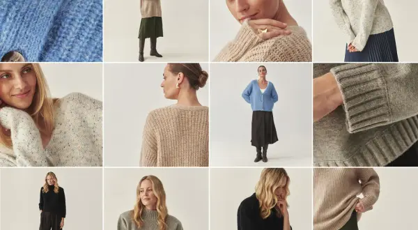 Inspiracje, jak nosić sweter damski: od luźnych kardiganów po eleganckie golfy, w różnych stylizacjach i kolorach.