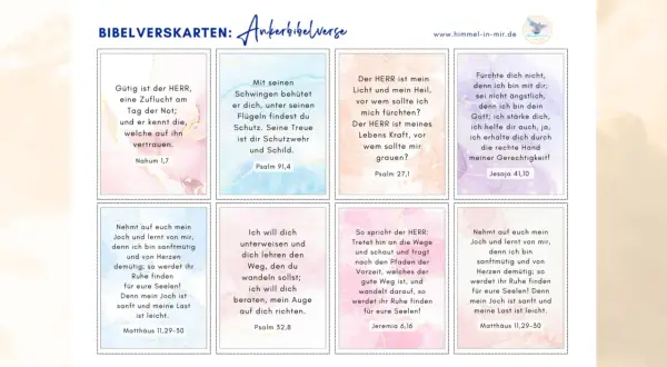 Bibelverse für ein gesegnetes neues Jahr: Karten mit ermutigenden Worten wie "Der HERR ist mein Licht und mein Heil".