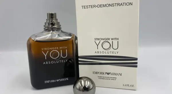 Perfum Emporio Armani Stronger With You Absolutely, flakon i pudełko tester.