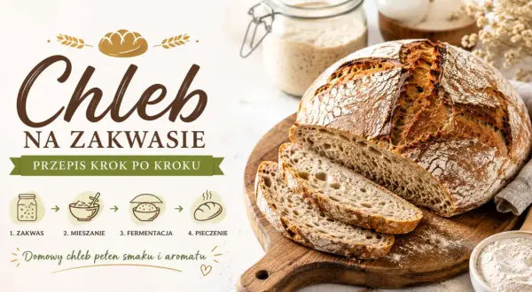 Chleb na zakwasie przepis krok po kroku. Domowy bochenek pełen smaku i aromatu, z chrupiącą skórką i puszystym wnętrzem.