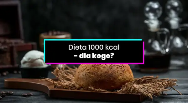 Chleb i lody na drewnianej desce. Napis: Dieta 1000 kcal - dla kogo?
