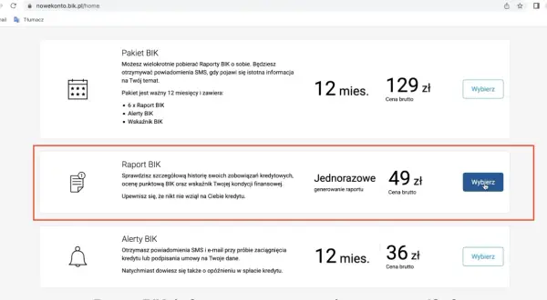 Raport BIK jednorazowy za 49 zł. Sprawdzisz historię kredytową i kondycję finansową. Big co to jest? To BIK, czyli Biuro Informacji Kredytowej.