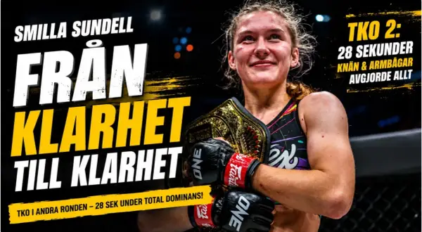 Smilla Sundell, mästarinnan, redo för sin smilla sundell next fight. TKO på 28 sekunder avgjorde allt.