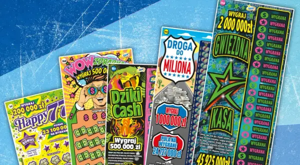 Kupując zdrapki, warto wiedzieć, jak rozpoznać fałszywą zdrapkę kupioną na bazarze lub w internecie. Na zdjęciu kolorowe zdrapki lotto.