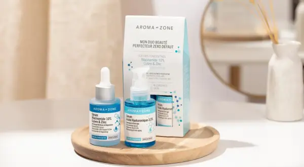 Sérums Aroma-Zone : Niacinamide 10% Cuivre & Zinc et Acide Hyaluronique 3,5%. Peut-on mélanger acide glycolique et acide hyaluronique ?