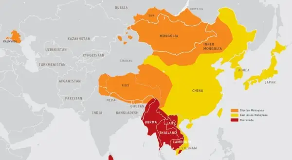 Mapa buddyzmu: Jak rozprzestrzenia się ta religia w Azji?