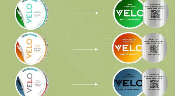 Velo byter namn! Mint blir Witty Spearmint, Tropic Breeze blir Breezy Mango, och Freeze blir Mighty Peppermint. Nya namn, samma smak.