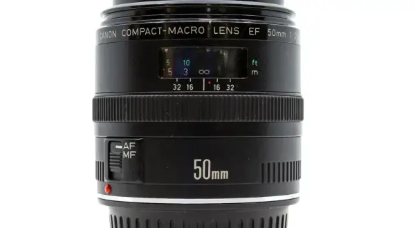 Canon EF 50mm f/2.5 Compact Macro lens, ready to capture stunning close-up details.