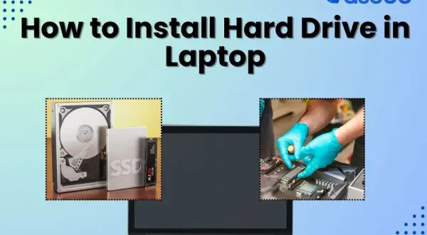 Dowiedz się, gdzie jest dysk w laptopie i jak go zainstalować. Obraz pokazuje dysk HDD, SSD oraz montaż komponentów.