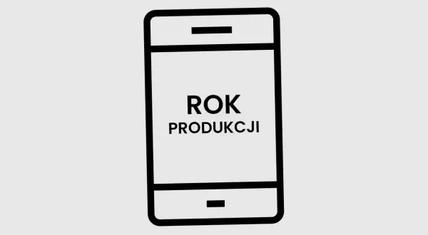 Ikona telefonu z napisem "ROK PRODUKCJI". Dowiedz się, jak sprawdzić rok produkcji telefonu.
