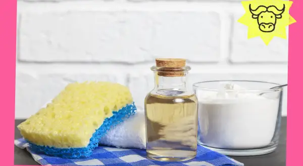 Spugna, aceto e bicarbonato antibatterico: ingredienti naturali per una casa pulita e profumata.