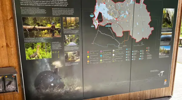 Utforska Tivedens nationalpark: vandringsleder genom djupa sprickdalar, lavklädda hällar, gamla tallskogar, myrar och tjärnar.