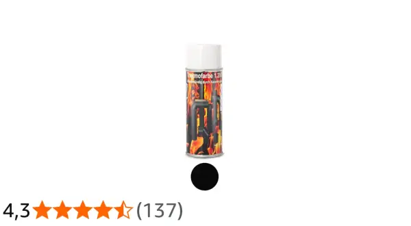Dose mit hitzebeständigem Ofenlack, ideal zum Einbrennen für Öfen und Kamine. Schwarze Farbe.