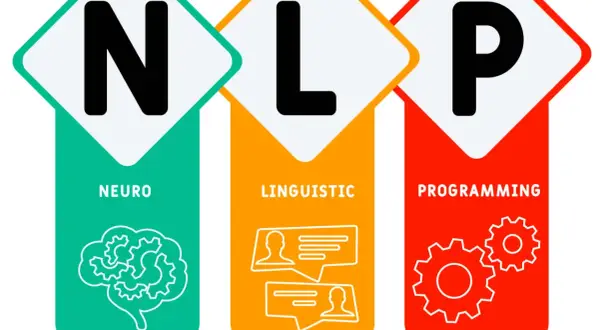 PNL que es: Neuro, Lingüística y Programación. Ilustración con iconos de cerebro, diálogos y engranajes.