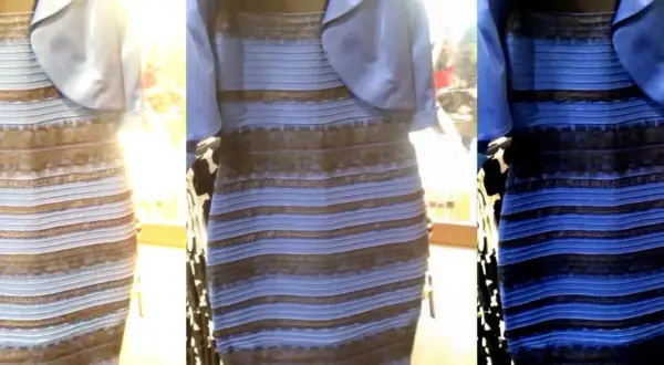 The internet's color is debated, just like this dress, which appears blue and black or white and gold.