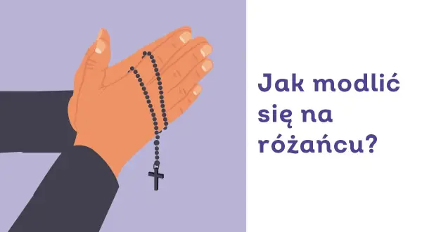 Dłonie złożone do modlitwy z różańcem. Dowiedz się, jak odmawiać różaniec w intencji.