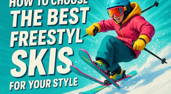 Jak dobrać narty freestyle? Narciarz w kolorowym stroju zjeżdża po stoku, pokazując, jak wybrać najlepszy sprzęt.