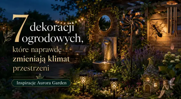 Odkryj 7 ciekawych pomysłów na ozdoby do ogrodu, które stworzą magiczny klimat. Fontanna, wiatraczek, lampiony i baśniowy domek dodadzą uroku.