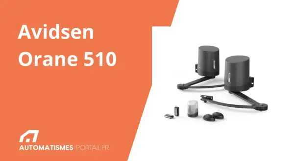 Ensemble motorisation portail Avidsen Orane 510, avec télécommandes et accessoires.