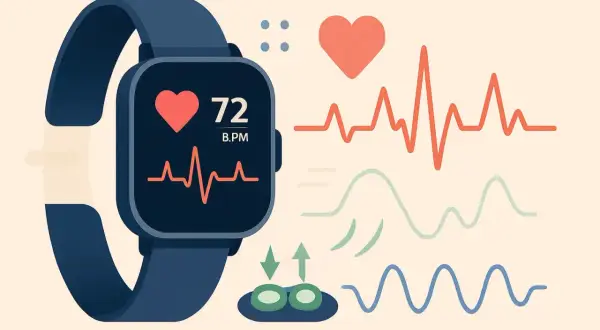 Montre connectée affichant 72 BPM, symbolisant comment fonctionne les montres connectées en suivant le rythme cardiaque et d'autres données physiologiques.
