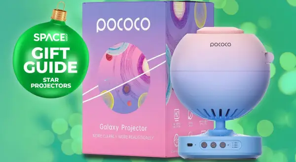 Uroczy projektor kosmosu Pococo w pastelowych kolorach, idealny do stworzenia magicznej atmosfery.