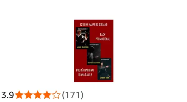 Pack promocional de Esteban Navarro Soriano con "La noche de los peones", "Los crímenes del abecedario" y "La puerta vacía".
