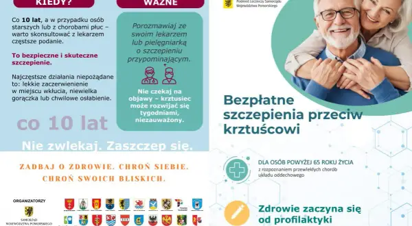 Bezpłatne szczepienia przeciw krztuścowi dla osób 65+ z chorobami płuc. Dbaj o zdrowie, chroń siebie i bliskich. #szczepienia65+koronawirus