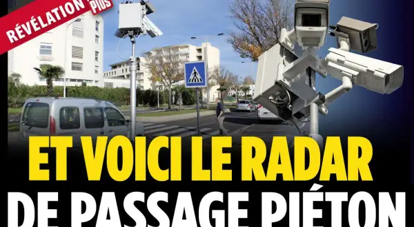 Un radar de passage piéton surveille un passage clouté.
