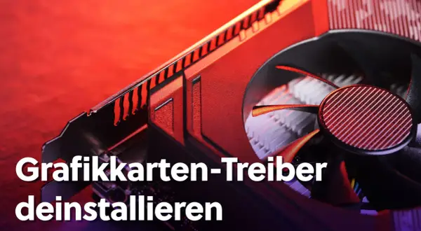 Grafikkarten-Treiber deinstallieren: Nahaufnahme einer roten Grafikkarte mit Lüfter.