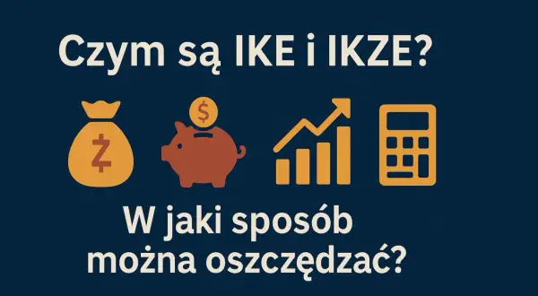 Ikony: worek z pieniędzmi, skarbonka, wykres wzrostu, kalkulator.