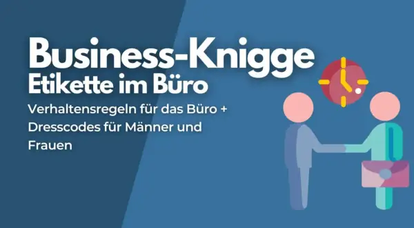 Business-Knigge: Verhaltensregeln und Dresscodes für Männer und Frauen im Büro. Ein Händedruck unter der Uhr symbolisiert pünktliches und korrektes Auftreten.