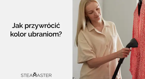 Kobieta paruje czerwoną sukienkę, by przywrócić jej intensywny kolor, który mógł wyblaknąć od słońca.