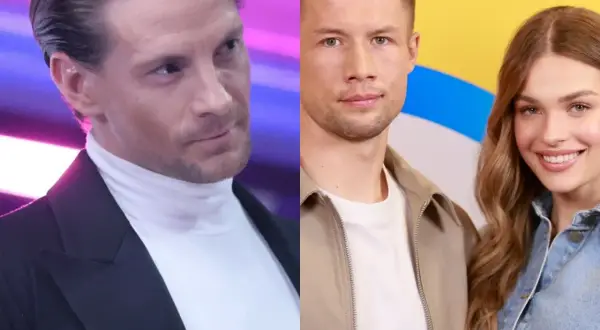 Sebastian Fabijański z partnerką, uśmiechnięci i blisko siebie.