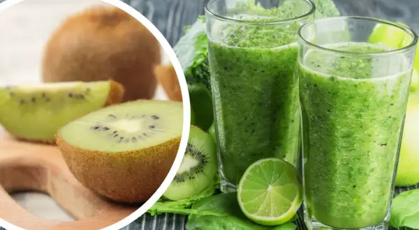 Zielony koktajl z kiwi, szpinaku i limonki. Czy cukrzyk może jeść kiwi? Tak, w umiarkowanych ilościach, jako część zbilansowanej diety.