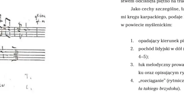 Fragment ręcznie pisanej partytury muzycznej z tekstem piosenki.