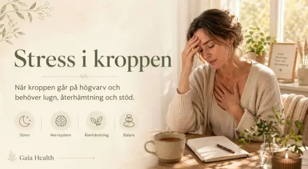En kvinna med handen på tinningen och bröstet, som illustrerar stress och behovet av återhämtning enligt stress sårbarhetsmodellen.