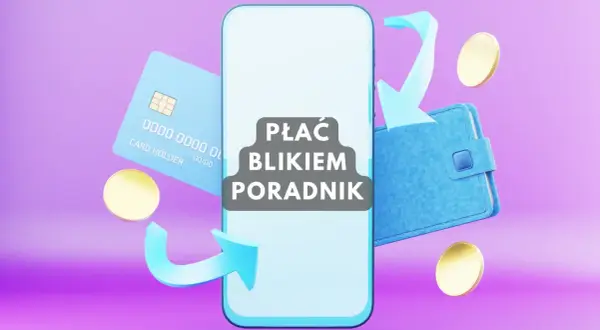 Dowiedz się, jak płacić blikiem! Smartfon, karta, portfel i monety symbolizują łatwe transakcje.