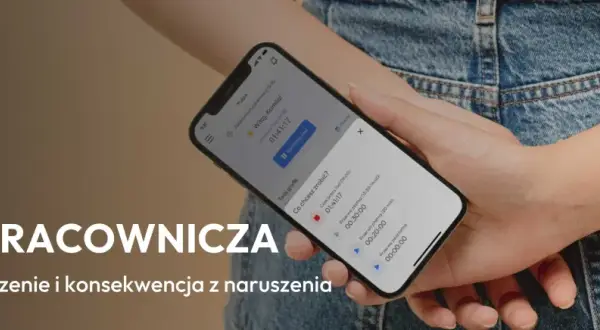 Doba pracownicza na ekranie telefonu. Aplikacja pomaga zarządzać czasem pracy, przerwami i rozliczeniami.