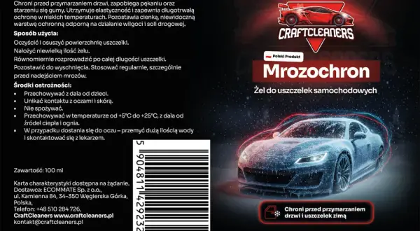 Mrozochron - jak odnowić uszczelki w samochodzie. Żel chroniący przed przymarzaniem drzwi i uszczelek zimą. 100 ml.