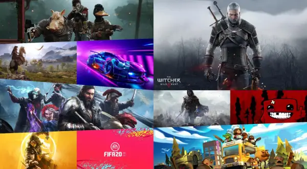 Kompilacja najlepszych gier na komputer: od epickich RPG jak Wiedźmin, przez wyścigi, po kreskówkowe przygody.