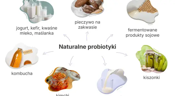 Naturalne probiotyki pomagają jak odgrzybic organizm u dziecka. Wśród nich: jogurt, kefir, kiszonki, kombucha, pieczywo na zakwasie, mleko acidofilne, fermentowane produkty sojowe.