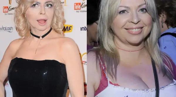 Violetta Arlak na dwóch zdjęciach. W czarnej sukni i z warkoczami, a potem w letniej sukience. Jej życie prywatne budzi zainteresowanie.