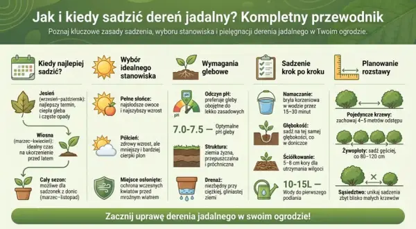 Jesień (wrzesień-październik) to najlepszy termin, kiedy sadzić pigwę. Wiosna (marzec-kwiecień) też jest dobra.