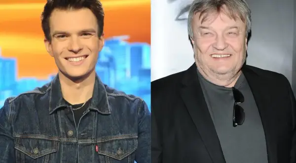 Krzysztof Cugowski junior i jego ojciec, Krzysztof Cugowski, uśmiechają się do obiektywu.