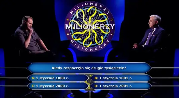 Milionerzy: Kiedy rozpoczęło się drugie tysiąclecie - zaskakująca odpowiedź