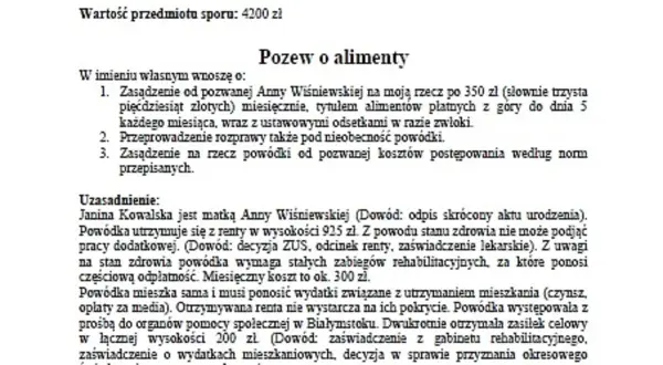 Jak napisać pozew o alimenty na siebie? Krok po kroku do sukcesu