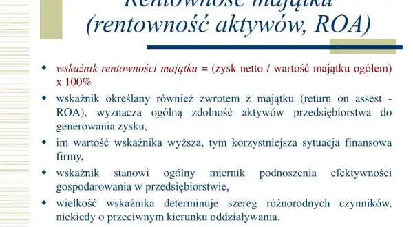 Jak rentowność majątku wpływa na sukces finansowy firmy?