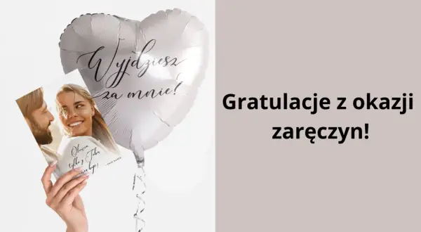 Serce z napisem "Wyjdziesz za mnie!" i kartka z parą. Idealne cytaty o zaręczynach na ten wyjątkowy dzień.