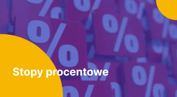 Stopy procentowe w Polsce – tło z symbolami procentów.
